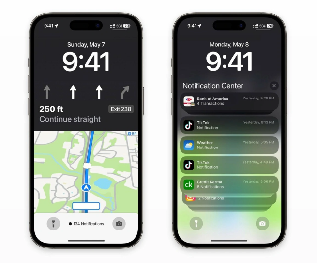 吉林苹果维修服务分享iOS17锁屏地图导航半屏显示长什么样 